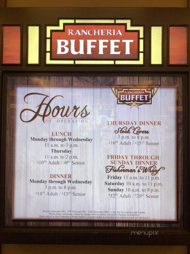 Jackson Rancheria Buffet - Jackson, CA