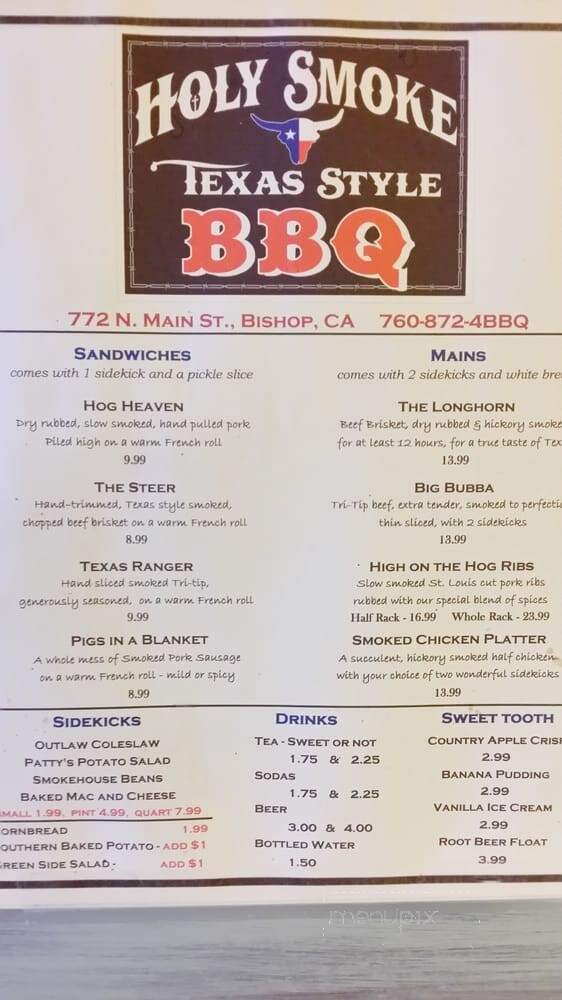 Holy Smoke Texas Style BBQ - Bishop, CA